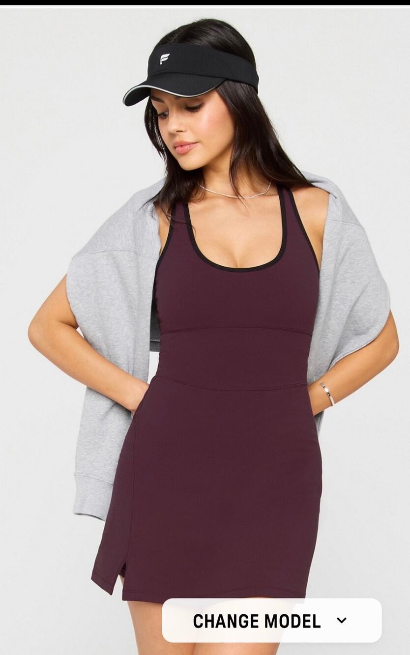 Fabletics Women’s Define Performance Dress Classic Mini Maroon shorts small